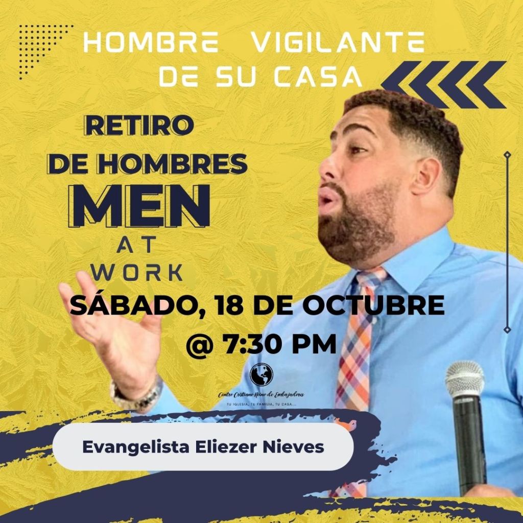 Promo de Retiro de Hombres Men at Work este sábado 18 de octubre de 2025 a las 7:30 PM